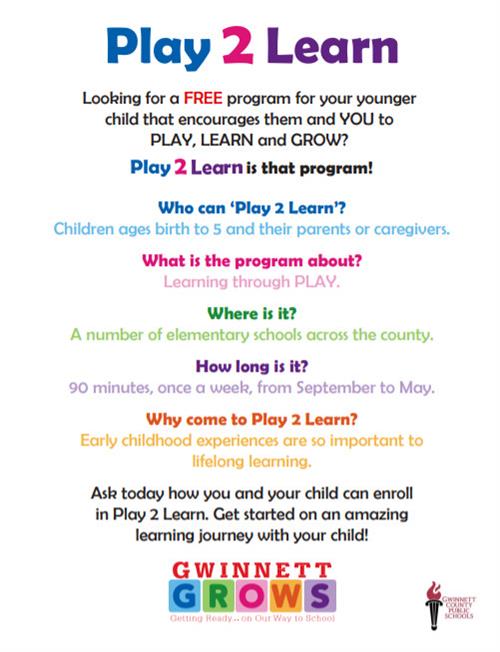 Play2Learn Flyer 
